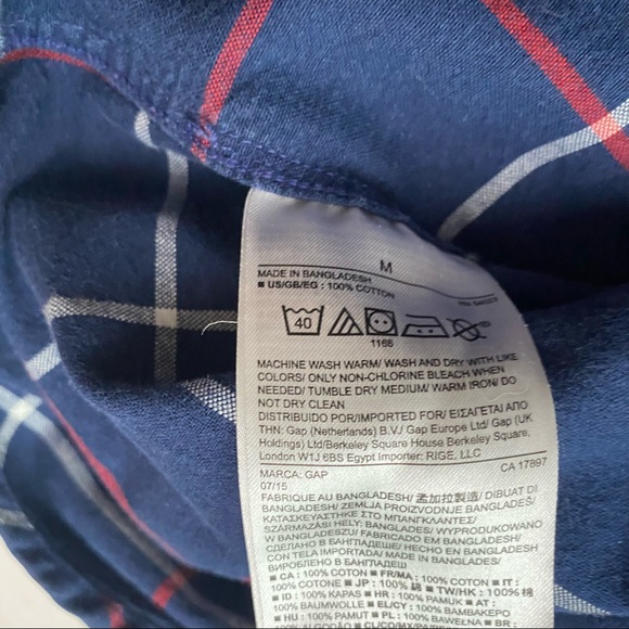 GAP button down dress shirt - plaid flannel - cotton - Modern Oxford - Picture 5 of 11